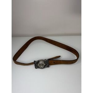 Silver Creek Classics Brown Leather Belt With Buffalo Nickel Buckle Size 46